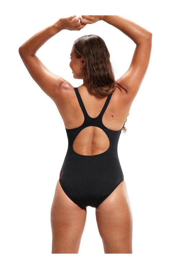 Strój pływacki jednoczęściowy Speedo Placement Muscleback. Kolor: czerwony, wielokolorowy, czarny