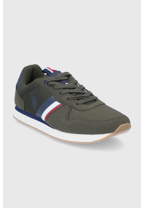 U.S. Polo Assn. - Buty. Nosek buta: okrągły. Zapięcie: sznurówki. Kolor: zielony. Materiał: guma