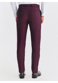 Pako Lorente - PAKO LORENTE – Bordowe spodnie garniturowe. Kolor: czerwony. Materiał: poliester, wiskoza, elastan #4