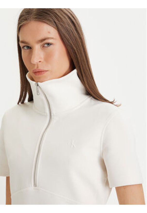 Calvin Klein Sukienka codzienna LV044F207G Beżowy Regular Fit. Okazja: na co dzień. Kolor: beżowy. Materiał: syntetyk. Typ sukienki: proste. Styl: casual