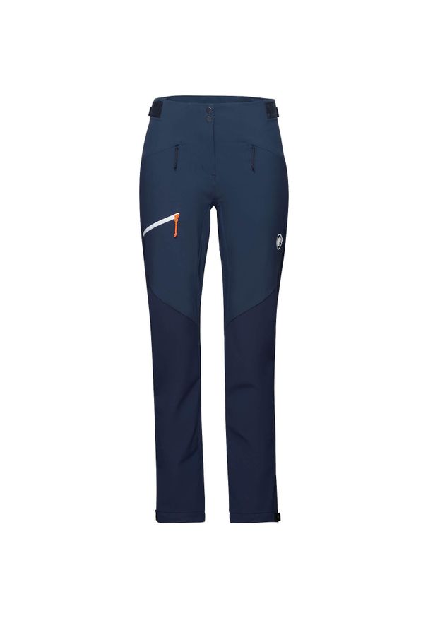 Spodnie softshell damskie Mammut Courmayeur SO Pants. Kolor: niebieski. Materiał: softshell