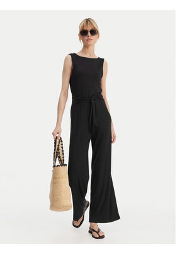 Emporio Armani Kombinezon EW003412 AF20240 UC001 Czarny Regular Fit. Kolor: czarny. Materiał: wiskoza