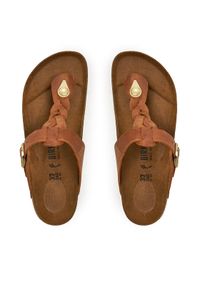 Birkenstock Japonki Gizeh Braided 1021336 Brązowy. Kolor: brązowy. Materiał: skóra