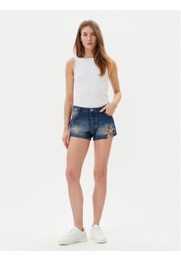 Please Szorty jeansowe D0IEEH0W6G Niebieski Regular Fit. Kolor: niebieski. Materiał: bawełna