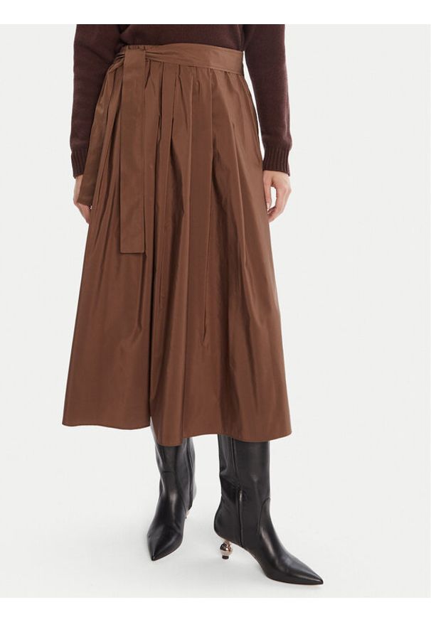 Weekend Max Mara Spódnica trapezowa Zarda 2525106031 Brązowy Regular Fit. Kolor: brązowy. Materiał: bawełna