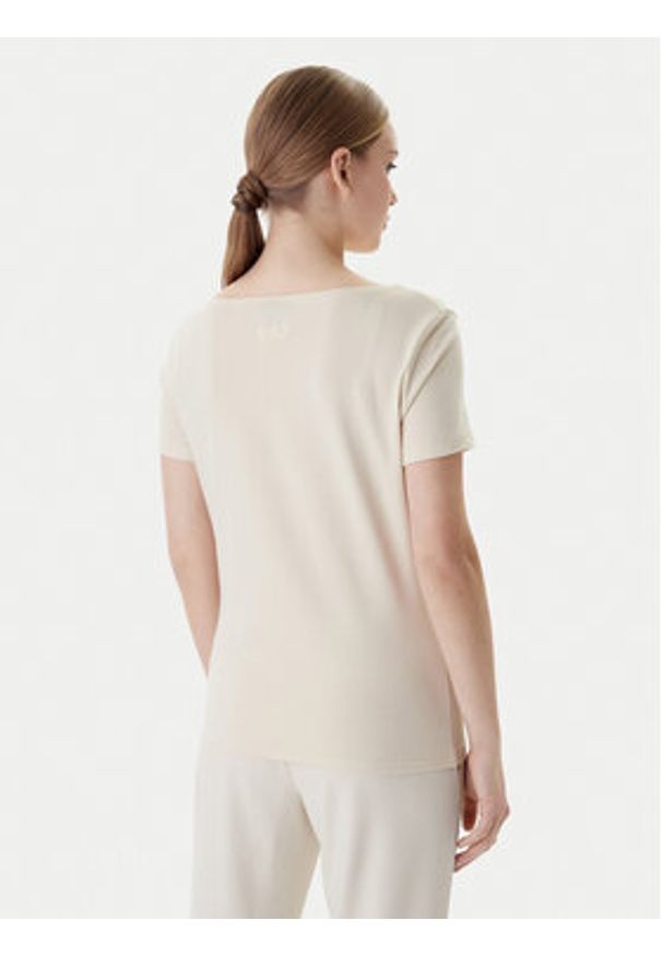 EA7 Emporio Armani T-Shirt 7W000978 AF10373 U1088 Beżowy Regular Fit. Kolor: beżowy. Materiał: bawełna