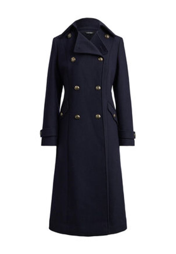 Lauren Ralph Lauren - LAUREN RALPH LAUREN Płaszcz wełniany 297P04150002 Granatowy Regular Fit. Kolor: niebieski. Materiał: syntetyk