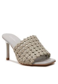 Calvin Klein Klapki Heel Mule Sandal 70 Latt HW0HW02144 Beżowy. Kolor: beżowy