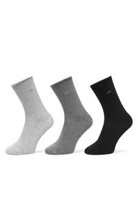 Calvin Klein Zestaw 3 par wysokich skarpet damskich 701234368 Szary. Kolor: szary. Materiał: materiał, bawełna