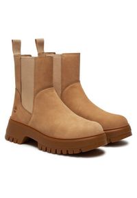 Timberland Sztyblety Mid Pull On Boot TB0A6FCHEN71 Beżowy. Kolor: beżowy. Materiał: nubuk, skóra