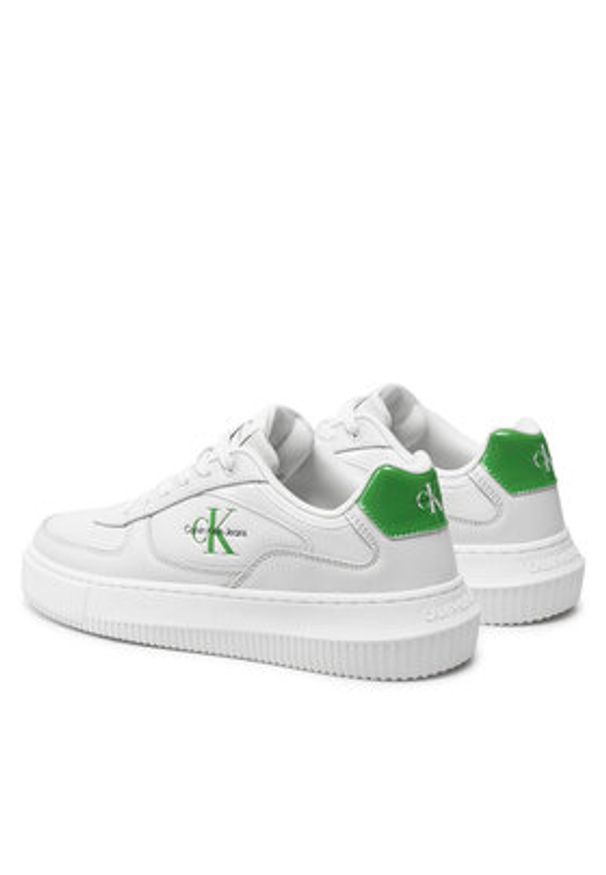 Calvin Klein Jeans Sneakersy Chunky Cupsole Low Lth Ml Meta YW0YW01410 Biały. Kolor: biały. Materiał: skóra