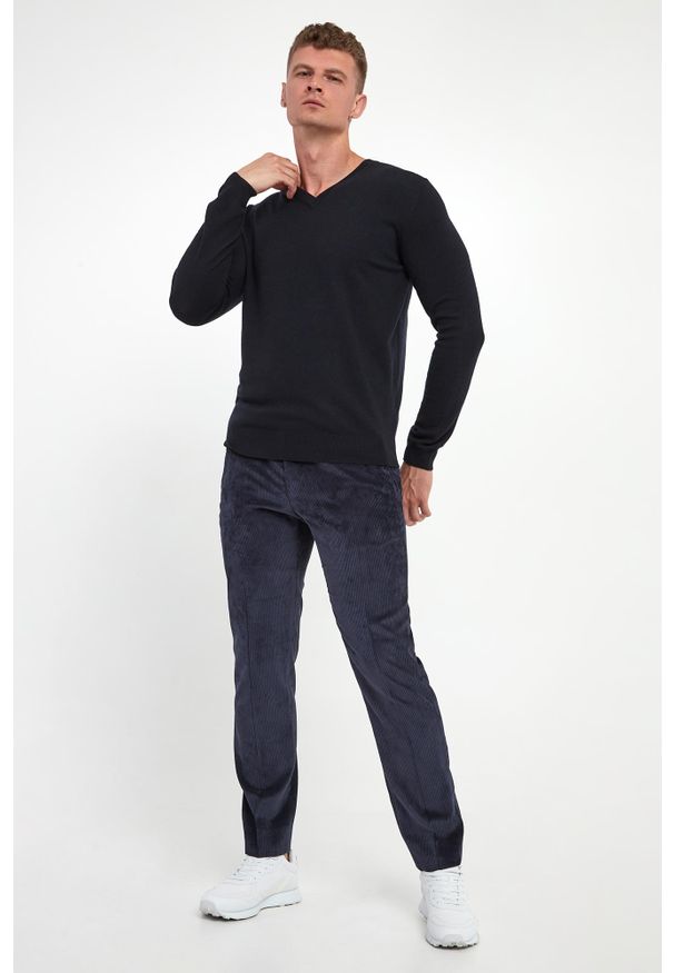 Karl Lagerfeld - Sweter męski wełniany KARL LAGERFELD. Materiał: wełna