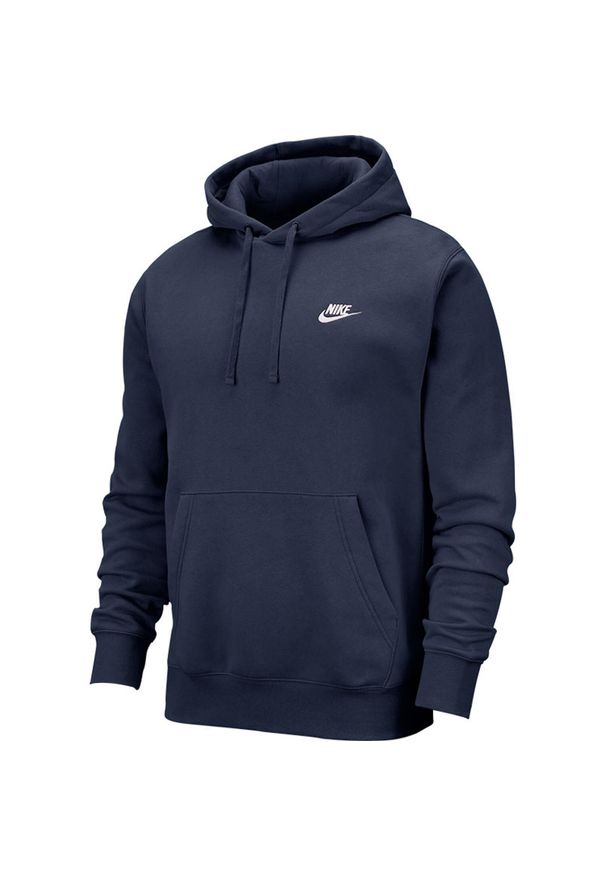 Nike - Męska Bluza Z Kapturem NSW Club. Typ kołnierza: kaptur. Kolor: niebieski