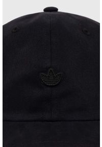 adidas Originals czapka z daszkiem bawełniana kolor czarny gładka. Kolor: czarny. Materiał: bawełna. Wzór: gładki #3