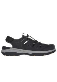 skechers - Sandały Skechers Menard M 205113 Blk czarne. Zapięcie: bez zapięcia. Kolor: czarny. Materiał: materiał, syntetyk. Obcas: na obcasie. Wysokość obcasa: średni #6