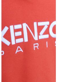 Kenzo kids - Kenzo Kids bluza bawełniana dziecięca kolor czerwony z kapturem z nadrukiem. Okazja: na co dzień. Typ kołnierza: kaptur. Kolor: czerwony. Materiał: bawełna. Wzór: nadruk. Styl: casual #3