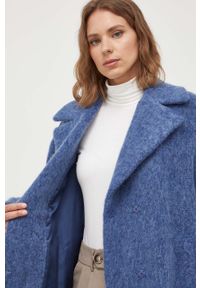 Weekend Max Mara płaszcz wełniany kolor niebieski przejściowy dwurzędowy. Okazja: na co dzień. Kolor: niebieski. Materiał: wełna. Styl: casual, klasyczny #6