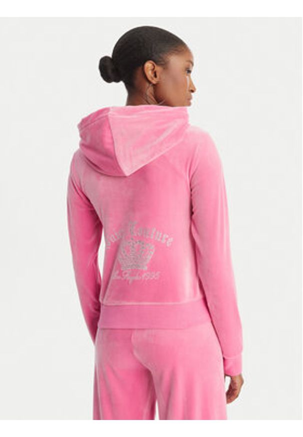 Juicy Couture Bluza Gothic Crown JCBAS126805 Różowy Slim Fit. Kolor: różowy. Materiał: syntetyk