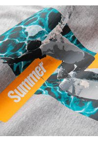 Ombre Clothing - Bawełniany tank top męski z nadrukiem Summer Vibe – szary melanż V3. Okazja: na plażę, na co dzień. Kolor: szary. Materiał: bawełna. Długość rękawa: bez rękawów. Wzór: melanż, nadruk. Sezon: lato. Styl: wakacyjny, sportowy, casual, elegancki #7