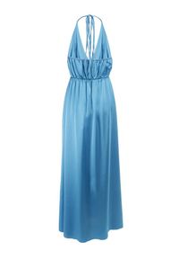 Born2be - Niebieska Sukienka Hyrmaea. Kolor: niebieski. Materiał: koronka. Długość rękawa: bez rękawów. Typ sukienki: kopertowe. Styl: wakacyjny. Długość: maxi #6