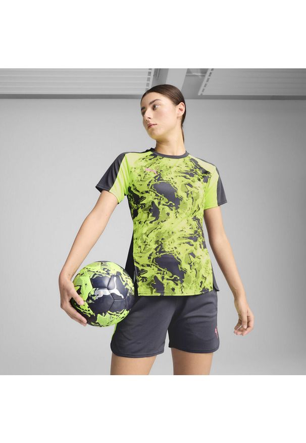 Puma - Damska koszulka piłkarska individualBLAZE PUMA Galactic Gray. Kolor: szary. Wzór: nadruk. Sport: piłka nożna