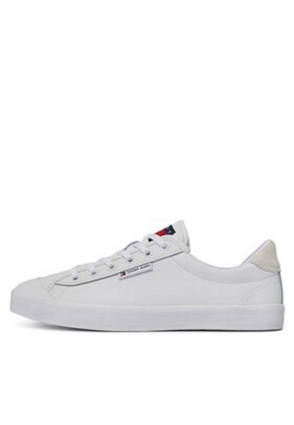 Tommy Jeans Sneakersy Th Central Cc And Coin Biały. Kolor: biały. Materiał: skóra