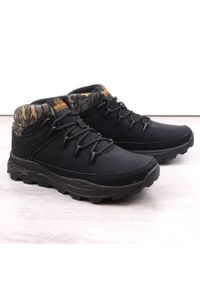 Bustagrip Skórzane buty męskie za kostkę trekkingowe czarne. Wysokość cholewki: za kostkę. Kolor: czarny. Materiał: skóra #2