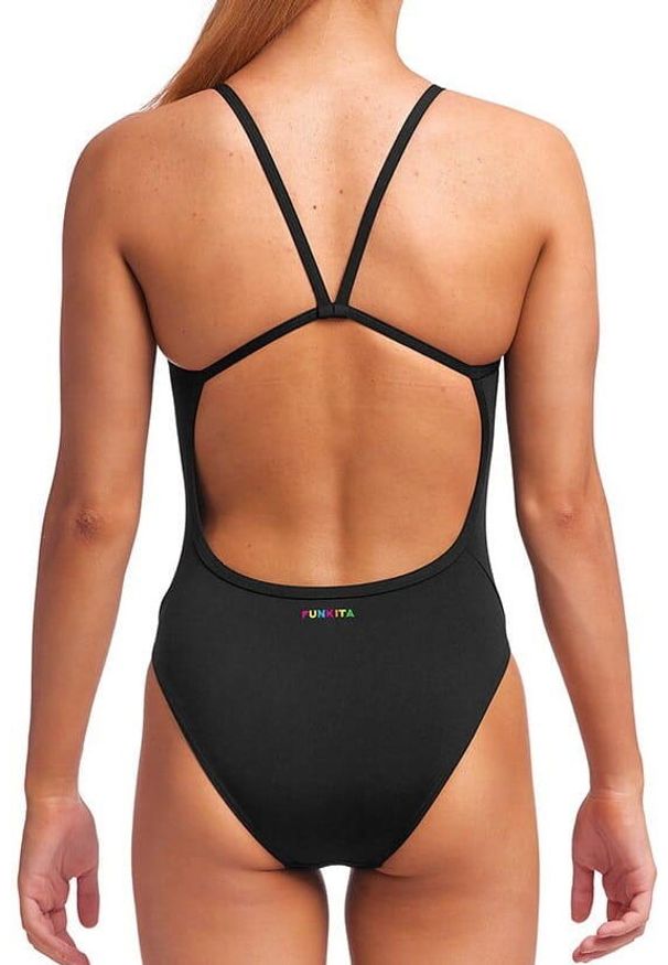 FUNKITA - Dziewczęcy strój do pływania Funkita STILL BLACK - single strap 12 (DE 152-164). Kolor: czarny