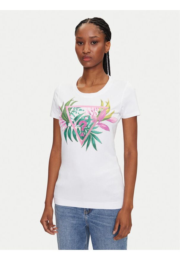 Guess T-Shirt 172941 Biały Classic Fit. Kolor: biały. Materiał: bawełna