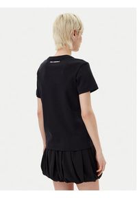 Karl Lagerfeld - KARL LAGERFELD T-Shirt A1W17130 Czarny Regular Fit. Typ kołnierza: dekolt w karo. Kolor: czarny. Materiał: bawełna #5