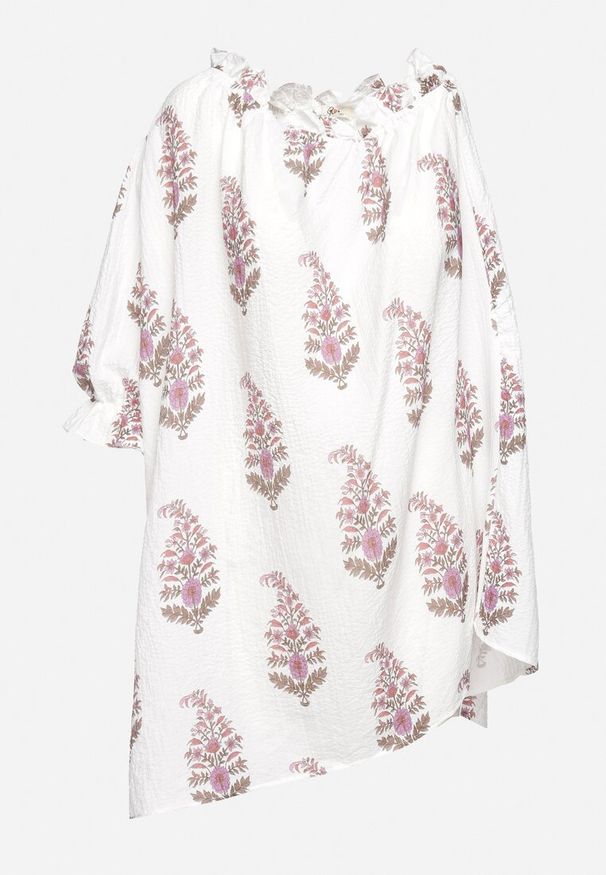 Born2be - Biała Asymetryczna Sukienka na Jedno Ramię Nelora. Okazja: na co dzień. Kolor: biały. Typ sukienki: asymetryczne. Styl: casual, elegancki