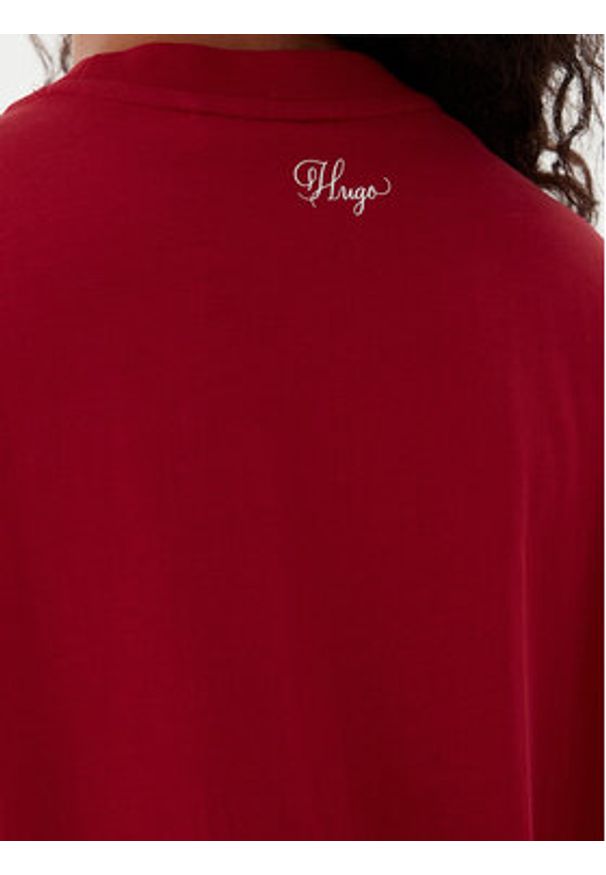 Hugo - HUGO T-Shirt Vintag 50551445 Czerwony Regular Fit. Kolor: czerwony. Materiał: bawełna