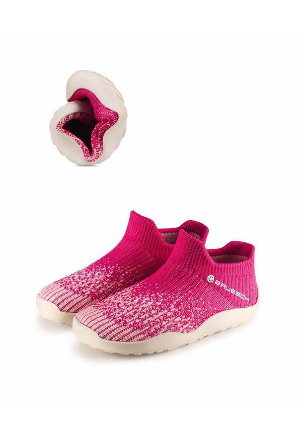 Buty minimalistyczne dziecięce ombre Brubeck Barefoot Merino. Kolor: różowy, biały, wielokolorowy. Sport: turystyka piesza