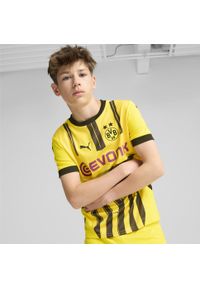 Puma - Młodzieżowa koszulka pucharowa Borussia Dortmund 24/25 PUMA Faster Yellow Black. Kolor: żółty, wielokolorowy, czarny