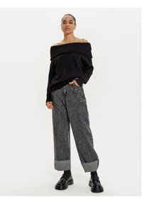 Haveone Jeansy PLS-M020 Czarny Wide Leg. Kolor: czarny #5