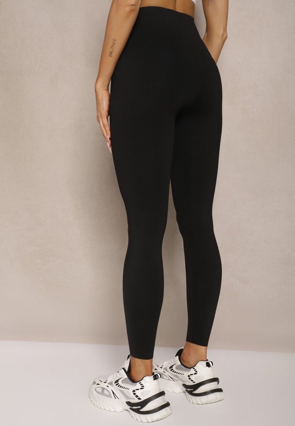 Renee - Czarne Basicowe Legginsy High Waist Lunita. Okazja: na co dzień. Stan: podwyższony. Kolor: czarny. Styl: klasyczny, elegancki, casual