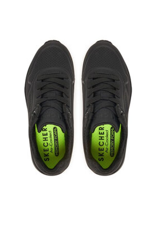 skechers - Skechers Sneakersy 403674L/BBK Czarny. Kolor: czarny. Materiał: skóra