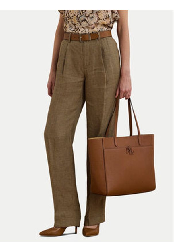 Lauren Ralph Lauren - LAUREN RALPH LAUREN Torebka 431960183001 Brązowy. Kolor: brązowy. Materiał: skórzane