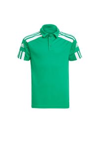 Adidas - Dziecięca koszulka polo adidas Squadra 21. Typ kołnierza: polo. Kolor: zielony, biały, wielokolorowy. Sport: piłka nożna