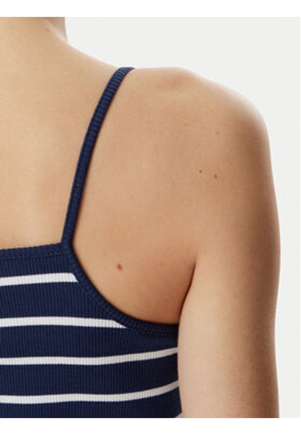 Karl Lagerfeld - KARL LAGERFELD Sukienka codzienna B2W13043 Niebieski Slim Fit. Okazja: na co dzień. Typ kołnierza: dekolt w karo. Kolor: niebieski. Materiał: bawełna. Typ sukienki: proste. Styl: casual