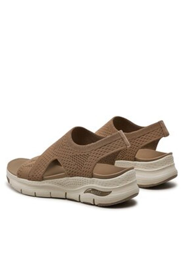 skechers - Skechers Sandały Arch Fit-Brightest Day 119458/MOC Brązowy. Kolor: brązowy. Materiał: materiał