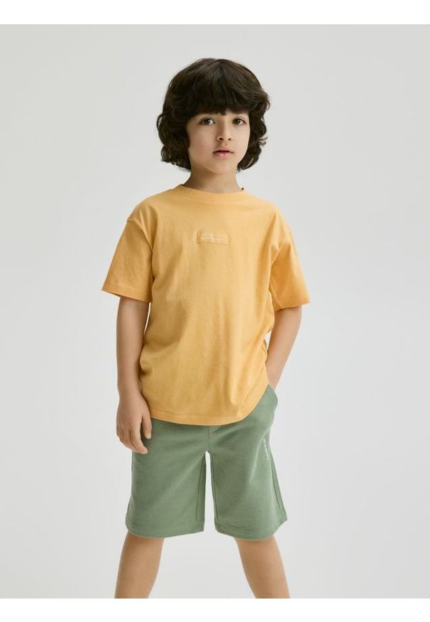 Reserved - Bawełniane szorty - jasnozielony. Kolor: zielony. Materiał: bawełna