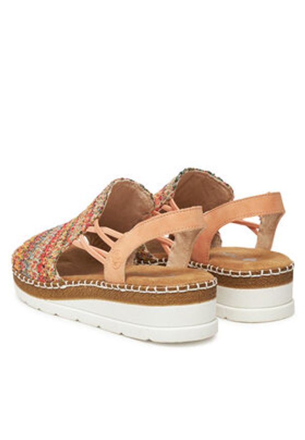 Rieker Sandały V1241-90 Kolorowy. Materiał: materiał. Wzór: kolorowy