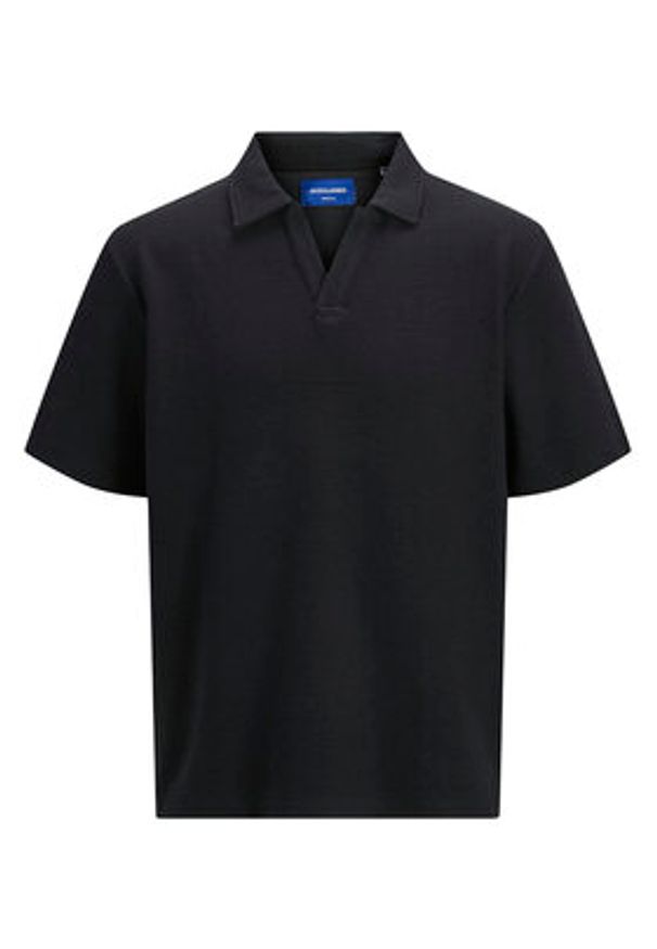 Jack & Jones - Jack&Jones Komplet polo i spodenki Slington 12281841 Czarny Relaxed Fit. Kolor: czarny. Materiał: bawełna