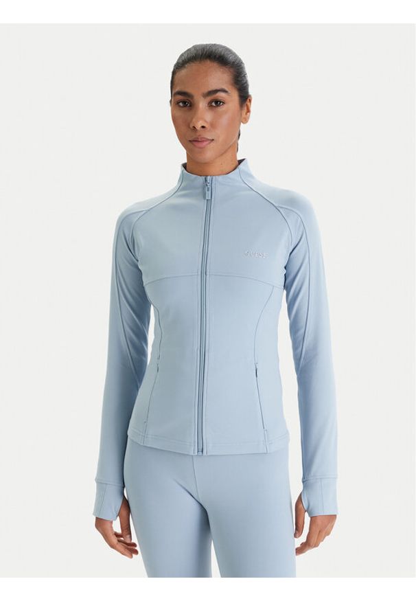 Guess Bluza V6RP15 KD952 Niebieski Slim Fit. Kolor: niebieski. Materiał: syntetyk