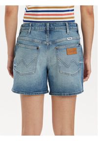 Wrangler Szorty jeansowe 112351036 Niebieski Boyfriend Fit. Kolor: niebieski. Materiał: bawełna