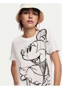 Desigual T-Shirt Mickey Drawing 24WWTKA1 Écru Regular Fit. Materiał: bawełna