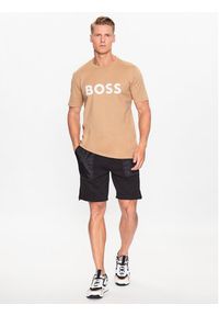 BOSS - Boss T-Shirt 50495742 Beżowy Regular Fit. Kolor: beżowy. Materiał: bawełna #3