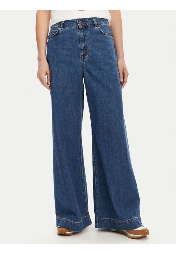 Weekend Max Mara Jeansy Vega 2525186061 Granatowy Wide Leg. Kolor: niebieski