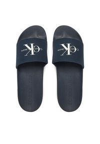 Calvin Klein Jeans Klapki Slide Monogram Cv YM0YM01271 Granatowy. Kolor: niebieski. Materiał: materiał #4